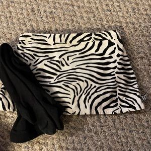 HTF GYMBOREE MOD ZEBRA SKIRT SKORT & BLACK TIGHTS 2T EUC